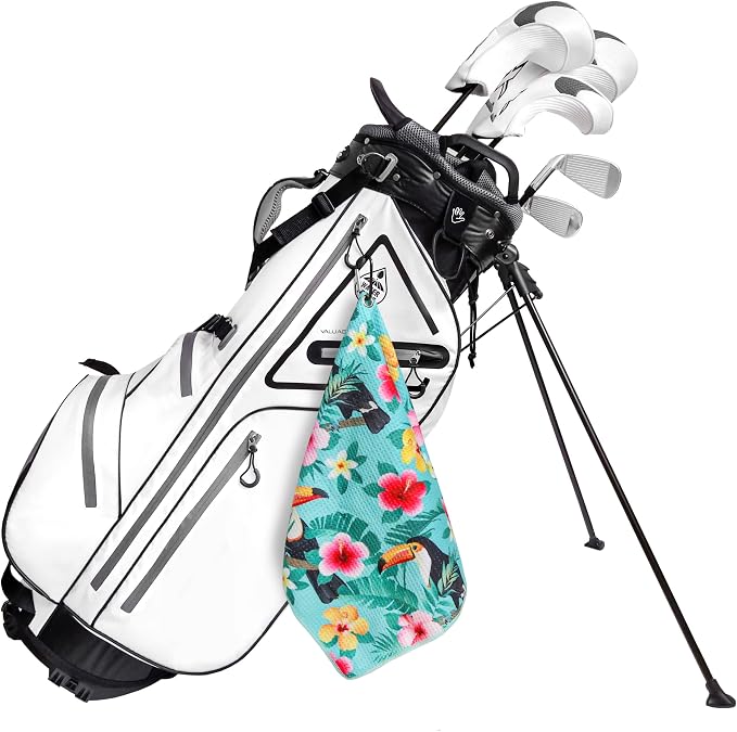 Magnetic Golf Towel for Golf Bags with Clip for Men & Women, Waffle Weave Microfiber Towel with Industrial Strength Clip Hook for Strong Hold to Golf Carts or Clubs, Set of 3