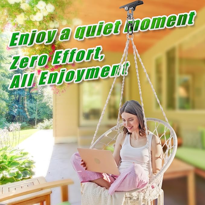 BeneLabel Swing Hanger 360° Swivel Swing Ceiling Mount 1000 LBS Capacity Hanging Chairs Hanger Punching Bag Mount Swing Hardware for Hammock Chair, Porch Swings, Aerial Silks, Gymnast Ring, Heavy Bag