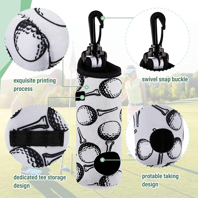 Liliful 12 Pcs Golf Accessories Kit, Include Golf Ball Bag with Hook Towel Tees Magnetic Ball Marker Divot Tool Cleaner Brush for Women Man Gifts