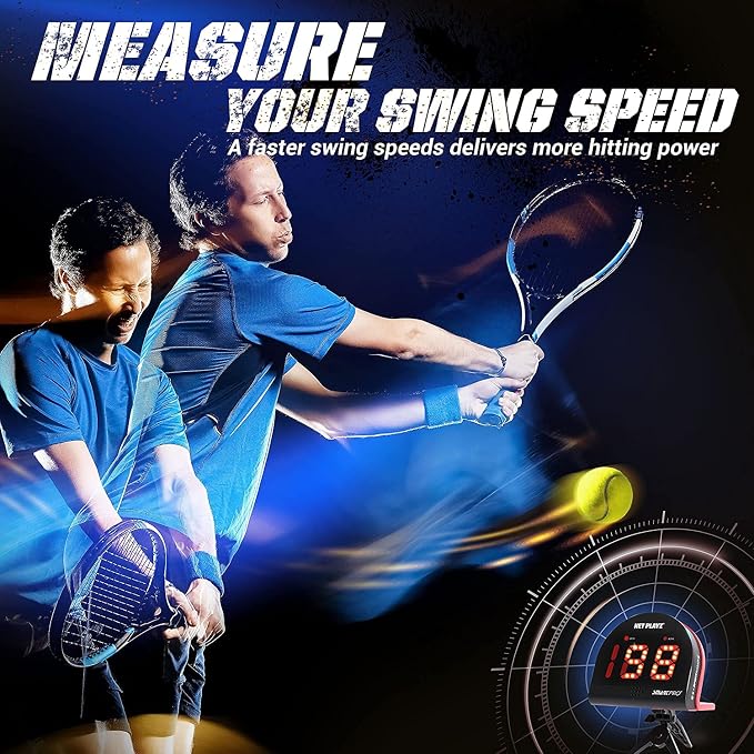 Tennis Radar Guns Speed Sensors Hands-Free - Measure Serve, Racquet & Ball Speed, High Tech Gadget & Gear for Tennis Players