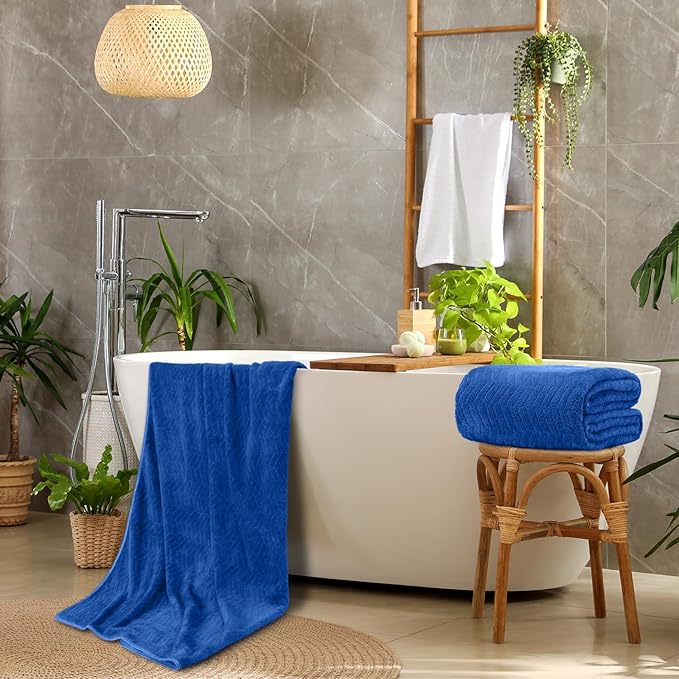 SmoothNovelty 2 Pack Bath Sheets 40 x 80 Inch Oversized Jumbo Extra Large Towels Quick Dry Coral Fleece Absorbent Soft Lightweight XL Shower Towels for Home Gym Travel Beach Spa Pool Hotel (Navy Blue)