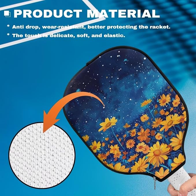 Pickleball Paddle Covers Only for Men and Women Zipper Closure Protection and Decoration