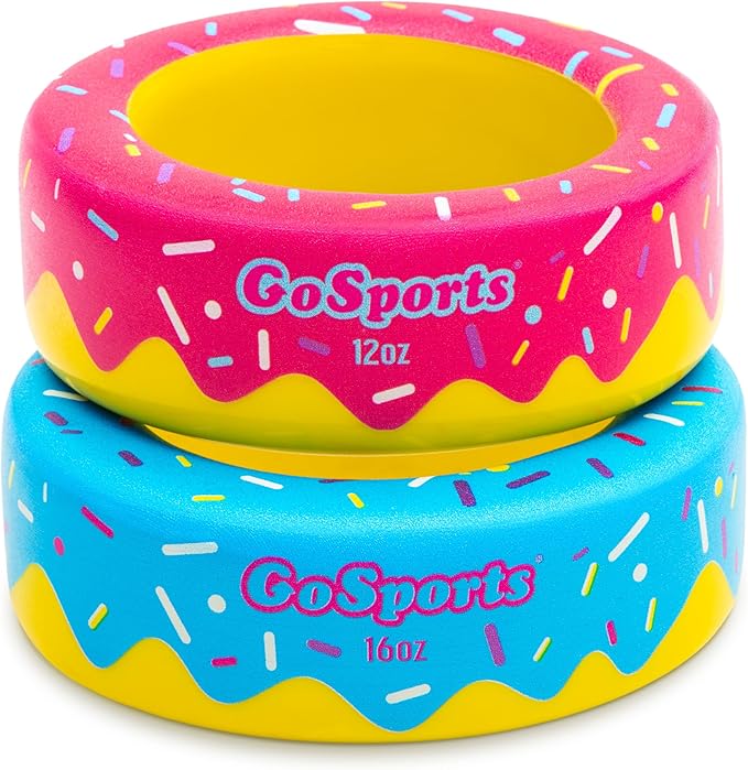 GoSports Baseball and Softball Bat Donuts - 2 Pack Baseball Drip Bat Weights - 16 oz & 12 oz