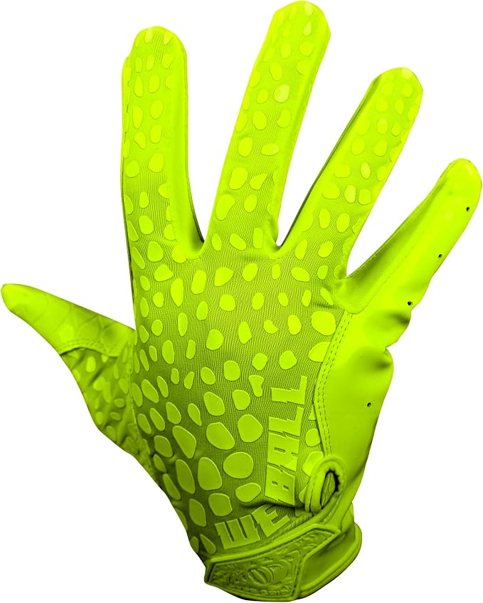 We Ball Sports Hypr-Grip Football Gloves, Men’s Sticky Silicone Palm Receiver Gloves
