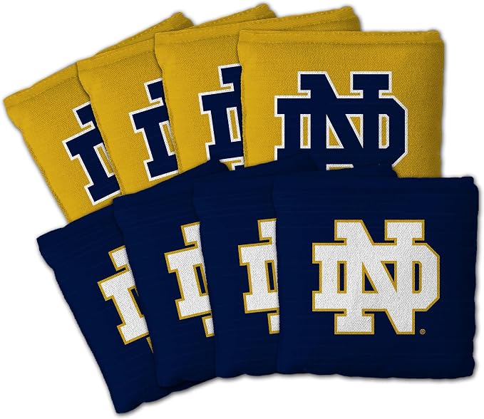 YouTheFan Officially-Licensed NCAA Set of 8 Cornhole Bags - All Weather Dual Sided Slide & Stop - Regulation Size with Carry case
