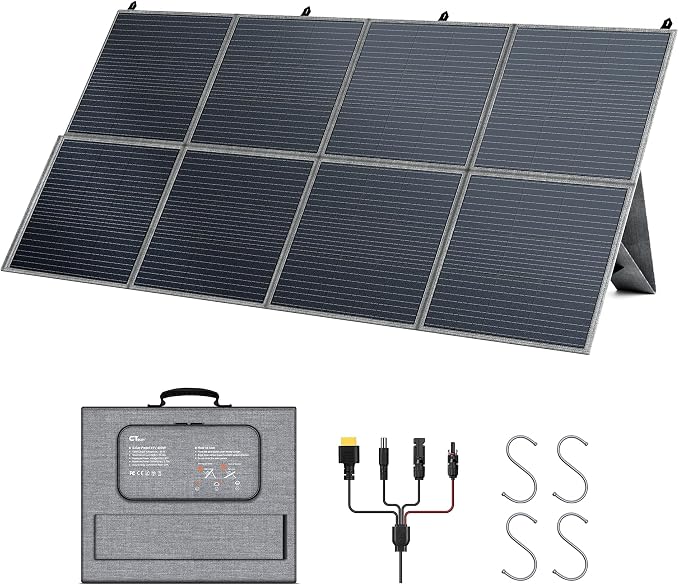 400W Portable Solar Panel for Power Station, 36V Foldable Solar Charger with DC/XT60/Anderson Cable & QC3.0 USB Outputs, 23% High Efficiency IP65 Waterproof Kickstands for Outdoor Camping RV