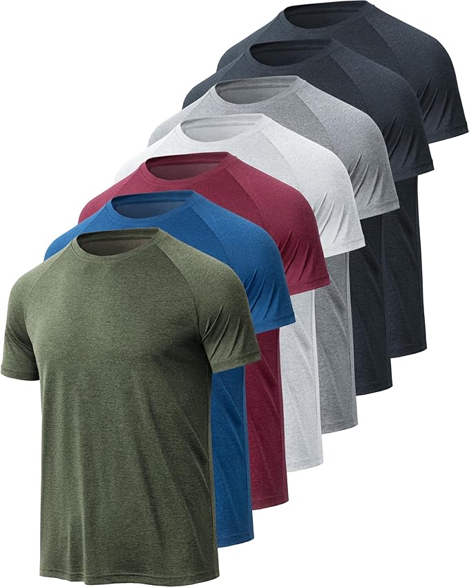 BALENNZ Workout Shirts for Men, Moisture Wicking Quick Dry Active Athletic Men's Gym Performance T Shirts