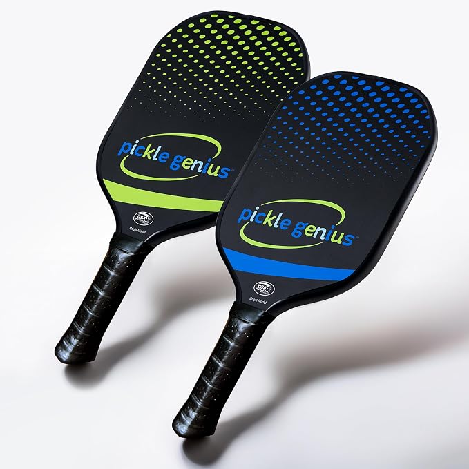 Pickle Genius Carbon Fiber Pickleball Paddle – USAPA Approved Pickle Ball Racket with Grit Spin Surface, 13mm Polypropylene Honeycomb Core, Lightweight 8oz, 15.75in Length, 5.25in Handle