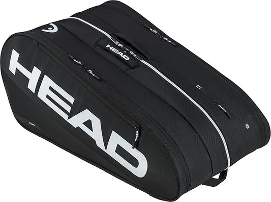 HEAD Tour Racquet Bag XL (12R) Tennis Bag - Holds Up to 12 Racquets, CCT+ Climate Control Technology, 3 Main Compartments, Shoe Pocket & Backpack Carry System