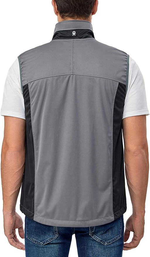 Little Donkey Andy Men's Lightweight Softshell Vest, Windproof Sleeveless Jacket for Running, Hiking, Cycling, Golf