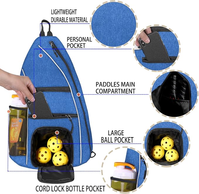 Pickleball Bag - Pickleball Bags for Women Men - Pickleball Backpack - Travel Pickleball Paddle Case, Pickle Ball Bag for Pickleball Paddle Tennis Racket, Protable Pickleball Sling Bag