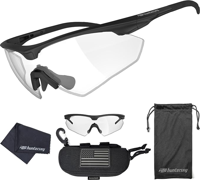 HTS HUNTERSKY S53 Anti Fog Tactical Shooting Range Safety Glasses ANSI Z87.1 Ballistic Eye Protection Hunting Airsoft Riding