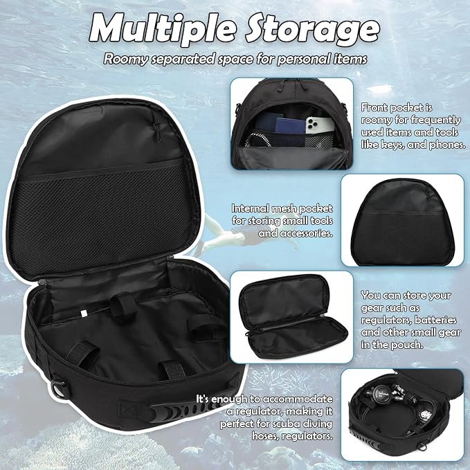 Scuba Regulator Bag - Tactical Style Diving Regulator Protective Bags Protecting and Storage Diving Gear with Adjustable Shoulder Strap
