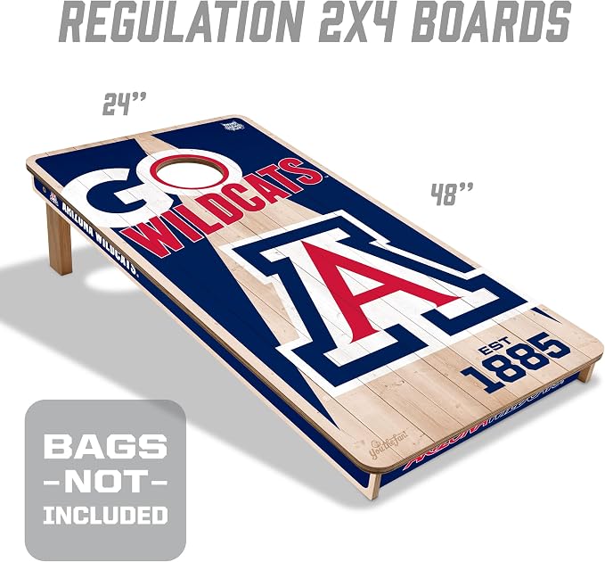 YouTheFan NCAA 2’ x 4’ Professional Wood Cornhole Game