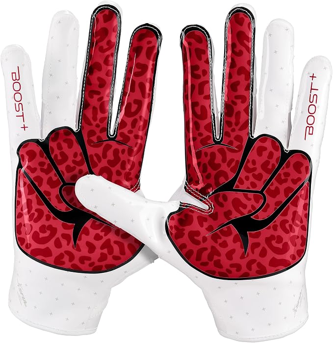 Grip Boost Football Gloves - Peace Stealth 6.0 Boost Plus Sticky Technology - Adult and Youth Football Gloves for Wide Receiver - Men's and Boys Sizes