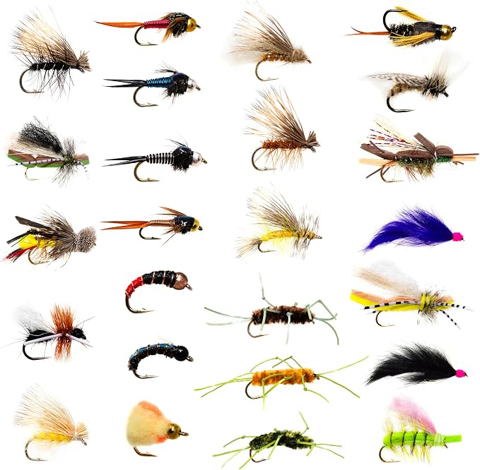 Outdoor Planet 24/48/66/72 Premium Hand Tied Fly Fishing Flies Assortment | Fly Boxes Included | Dry, Wet, Nymphs, Streamers, Wooly Buggers, Terrestrials | Trout, Bass Lure Set, Kit, Gift