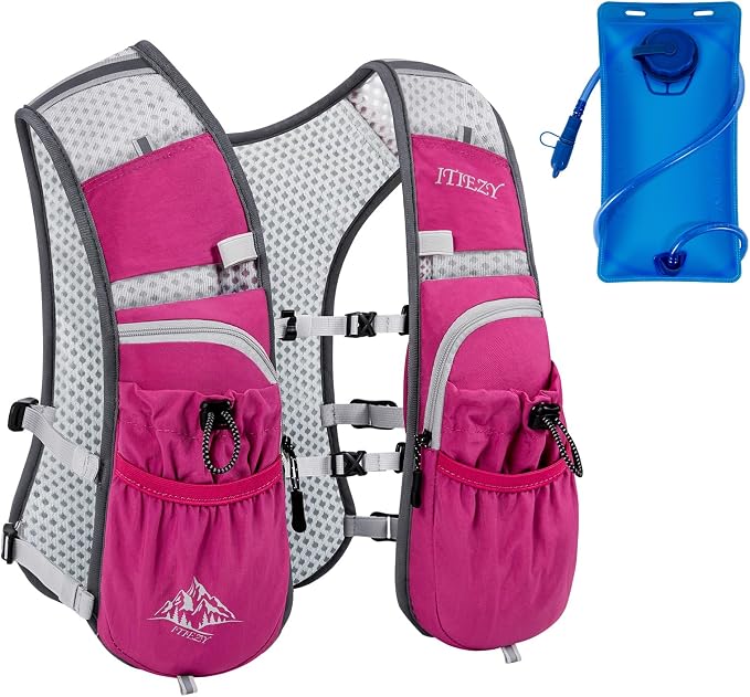 ITIEZY Running Vest for Women Men, 5L Hydration Backpack Lightweight Running Water Vest with Leak-Proof Bladder Sleeve for Marathon, Trail, Cycling, Hiking, Jogging