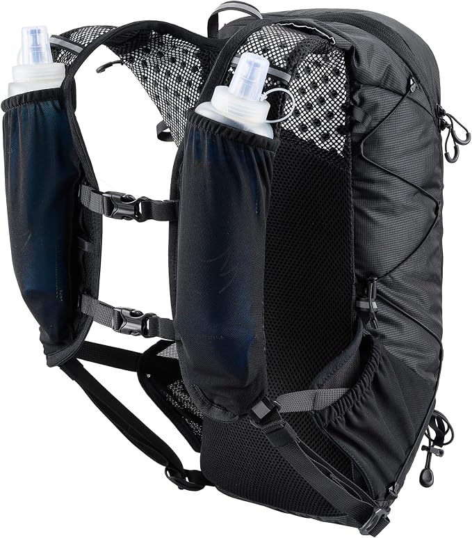 N NEVO RHINO 12L Hydration Backpack with 2 TPU 17oz / 500ML Soft Flasks, Lightweight Running Vest for Women & Men, Running Backpack for Trail Running Marathon Hiking