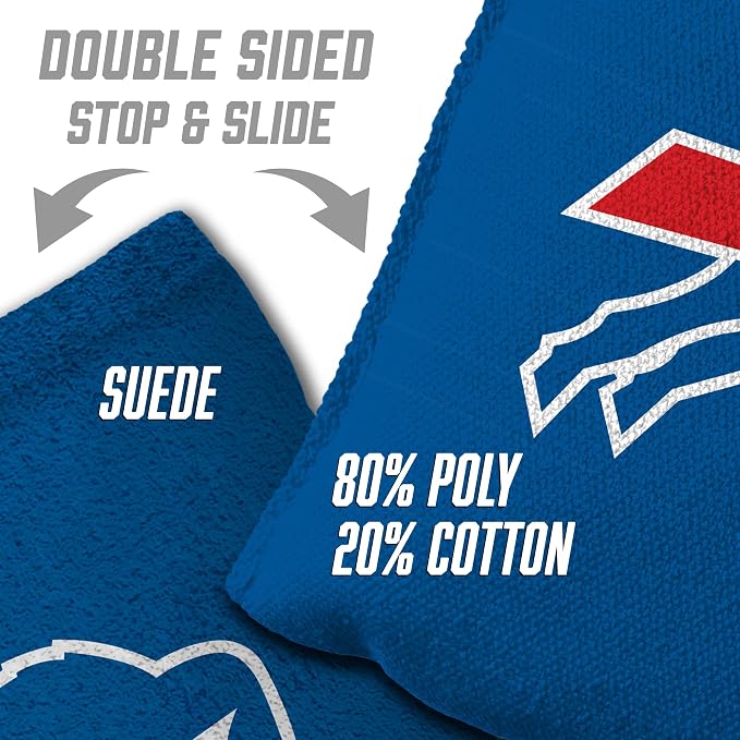 YouTheFan Officially-licensed NFL Set of 8 Cornhole Bags - All Weather Dual Sided Slide & Stop - regulation size