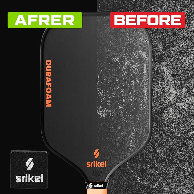 Pickleball – Paddle Cleaner Eraser with Carrying Storage Case, Premium Carbon Fiber Pickle Ball Racket Cleaner, Fast & Easy Rubber Eraser Removes Ball Residue, Dirt & Scratches