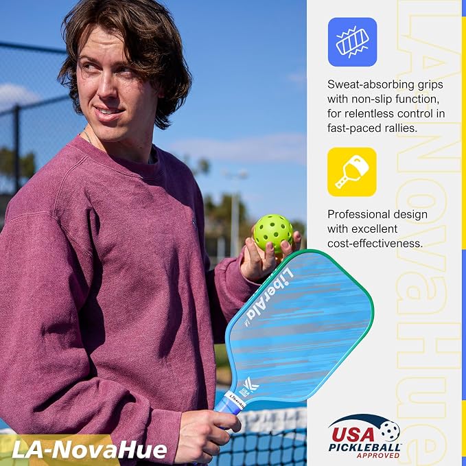 Pickleball Paddles & Set of 2, USAPA Approved Carbon Fiber Pickle Ball Paddle, PP Honeycomb Core, Lightweight & Comfort Grip for Beginners, Pros, Men, Women, Adults, Kids