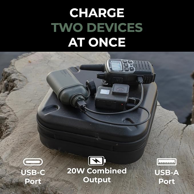 NESTOUT Rugged Power Bank, 10000mAh Outdoor Battery Charger, 20W USB-C Fast Charging PD, Waterproof IP67, Durable Shockproof, Battery Pack for iPhone Hiking Travel Camping (Olive Green, 10000mAh)