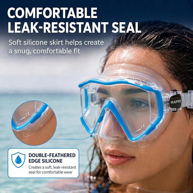 Rapido Clareza Three Lens Mask and Snorkel Combo