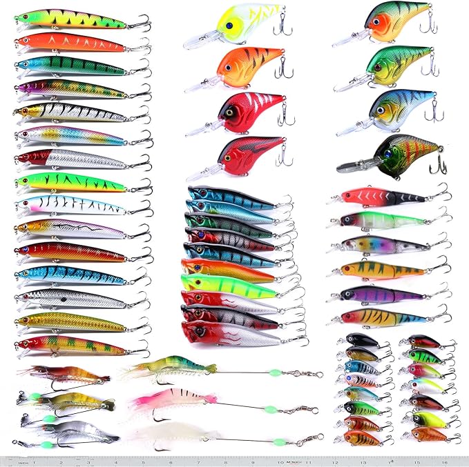 Fishing Lures Kit Minnow Popper Crank Baits Freshwater Bass Fishing Baits Set