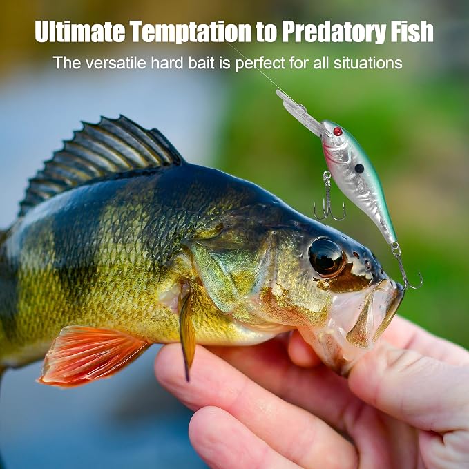 Fishing Lures Kit Crankbait Minnow Hard Bait Set Deep Diving Jerkbait Swimbait Popper Pencil Walleye Lures Artificial Fishing Bait for Bass Trout Redfish Saltwater Freshwater Fishing Lure