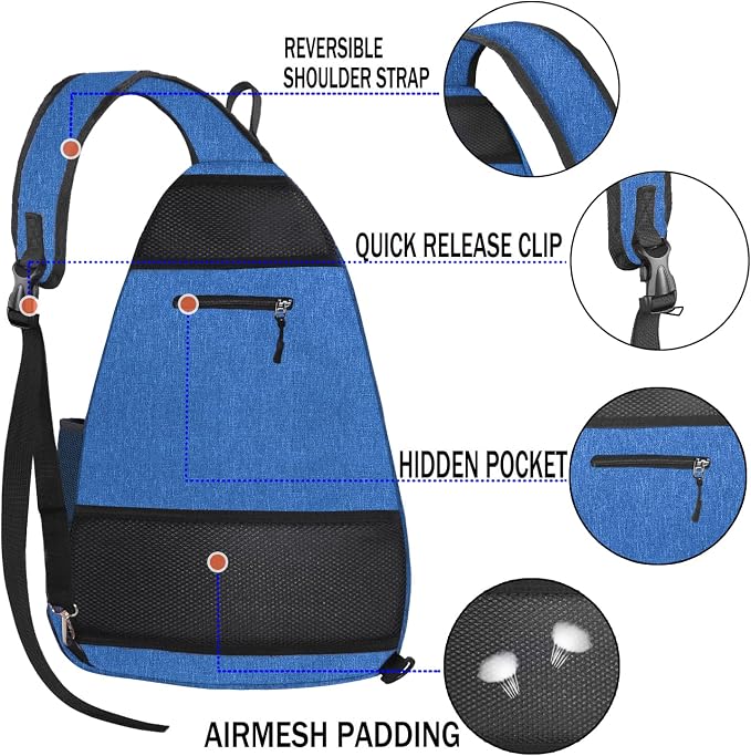 Pickleball Bag - Pickleball Bags for Women Men - Pickleball Backpack - Travel Pickleball Paddle Case, Pickle Ball Bag for Pickleball Paddle Tennis Racket, Protable Pickleball Sling Bag