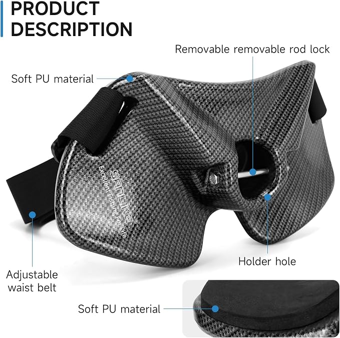 SANLIKE Fishing Belt Rod Holder,Adjustable Fishing Fighting Waist Belt with EVA Padded Plastic Material Fishing Belt,360 Degree Adjustable