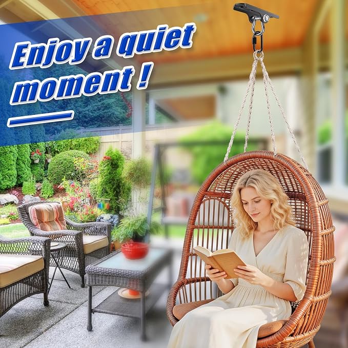 Dolibest Heavy Duty Swing Hanger, Ceiling Mount Swing Hook,One-Piece Design Base, Swing Set Hardware for Punching Bag, Boxing, Hammock Chair, Yoga Swing, Porch Swing, Swing Seat (180° Rotation)