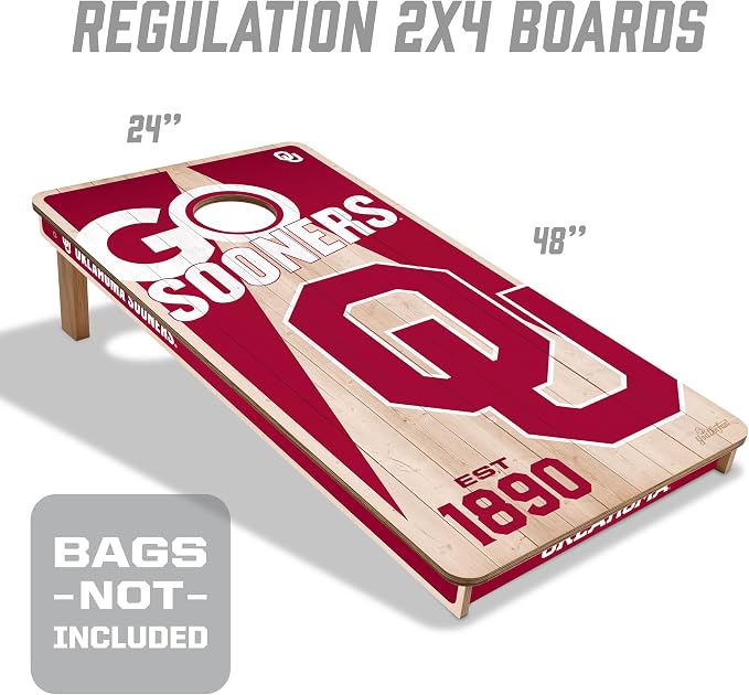 YouTheFan NCAA 2’ x 4’ Professional Wood Cornhole Game