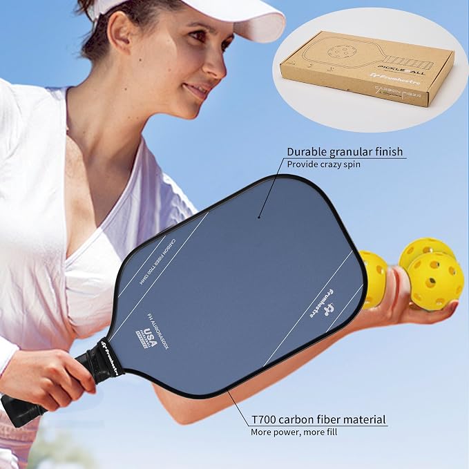 FH-500 T700 Pickleball Racket, 14MM Thick Two-Handed Offensive Pickleball Racket, Speed and Control
