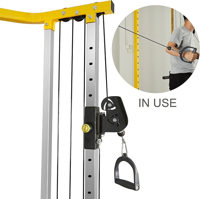 HulkFit Multi-Functional Adjustable Pro Series Power Rack Power Cage Exercise Equipment for Home Gym with Squat Rack Attachments and Accessories - Bench Press, Squats, and Deadlifts - Multicolor