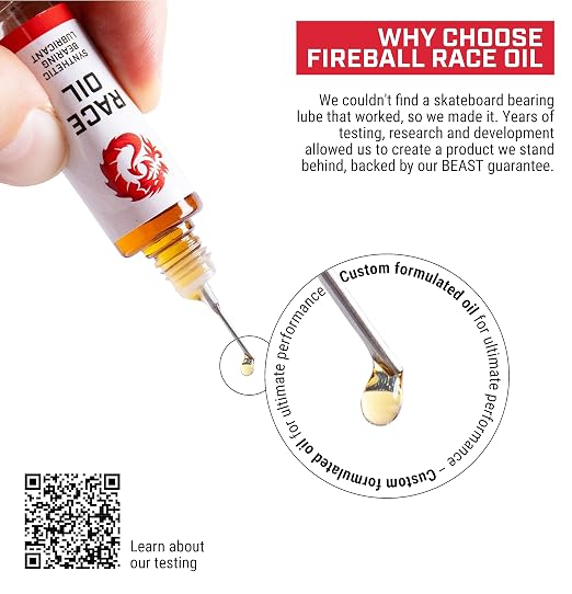 Fireball Dragon Race Oil Bearing Lubricant & Fireball Dragon Race Skateboard Bearings Bundle