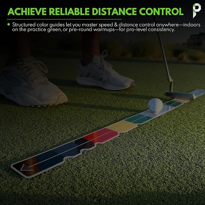2PCS Golf Putting Aid Stroke Meter 2.0, Professional Putting Training Aid for Stroke Length, Speed & Distance Control, Alignment Putting Sword Start Line Trainer for Indoor & Outdoor Practice