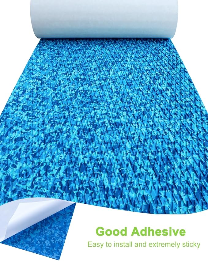 Hjdeck Universal Surfboard Pad EVA Foam Boat Flooring Decking Sheet Self-Adhesive Non-Slip Deck Grip Mat Marine Carpet for Yacht Boat Kayak Decking Golf Cart Fishing Boat RV Surfing Traction Pad