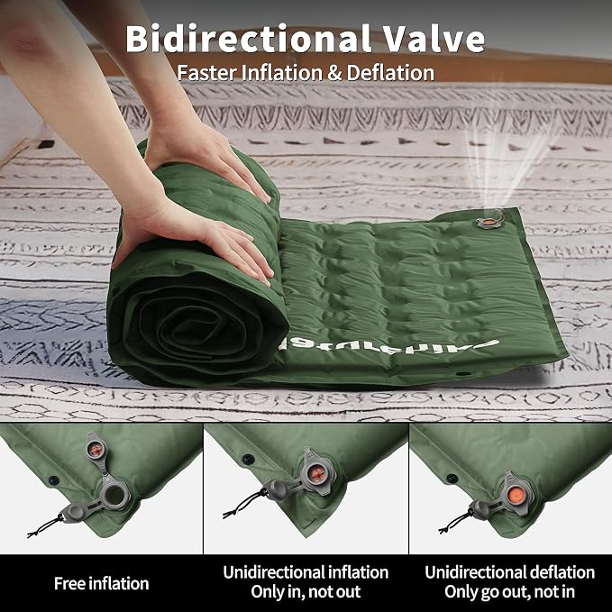 Naturehike Connectable Self Inflating Sleeping Pad, 1.18" Memory Foam Camping Pad, Backpacking Camping Mattress Pad for Tent, Travel, Car, Hammock