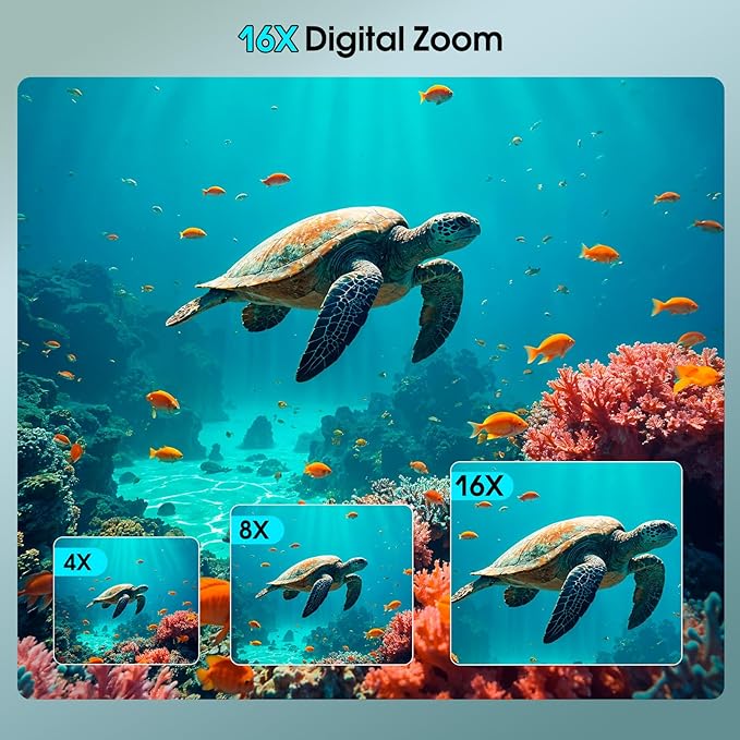 4K Underwater Camera, 64MP 16FT Waterproof Digital Camera with 16GB Card, Autofocus Floatable Waterproof Camera with IPS HD Screen, 16X Digital Zoom, Fill Light, for Snorkeling, Surfing, Swimming