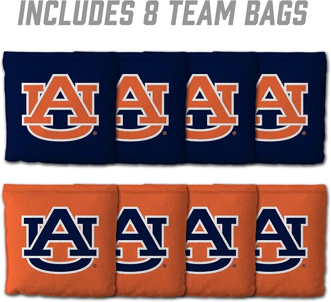 YouTheFan Officially-Licensed NCAA Set of 8 Cornhole Bags - All Weather Dual Sided Slide & Stop - Regulation Size with Carry case