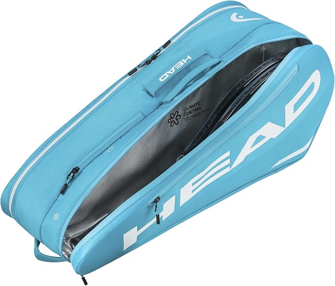 HEAD Tour Racquet Bag M (6R) Tennis Bag - Holds Up to 6 Racquets, CCT+ Climate Control Technology, 2 Main Compartments, Shoe Pocket & Backpack Carry System