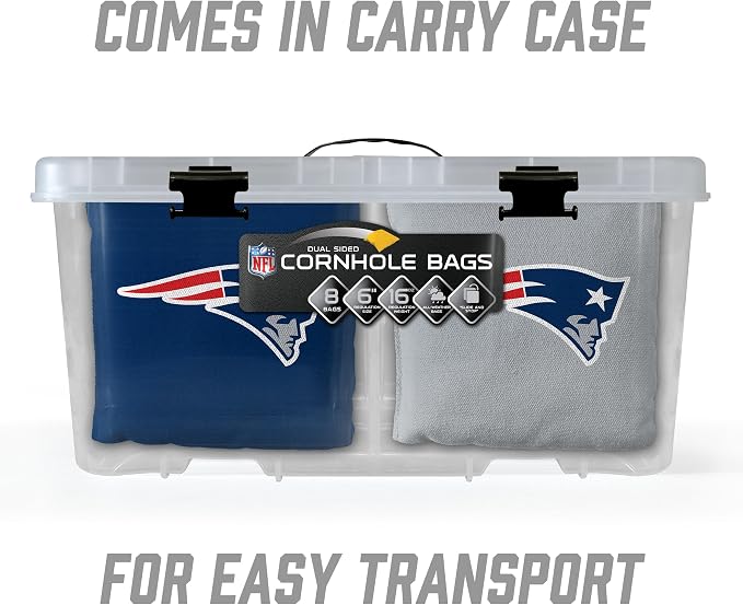 YouTheFan Officially-licensed NFL Set of 8 Cornhole Bags - All Weather Dual Sided Slide & Stop - regulation size
