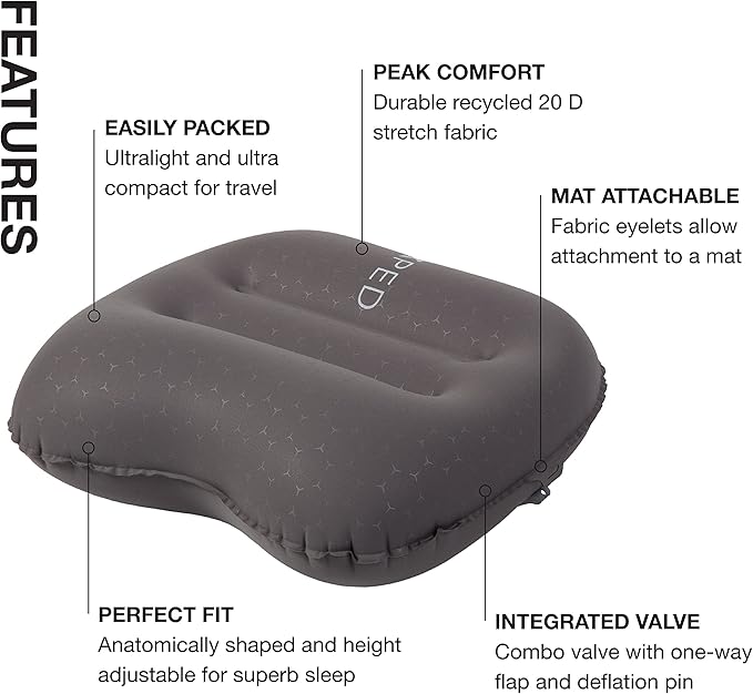 Exped Ultra Pillow - Premium Ultralight Inflatable Compact Camping & Backpacking Pillow, Meadow, Medium