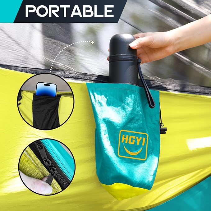Camping Hammock Mosquito Net,Double & Single Portable Hammocks for Kids Hammocks with 2 Tree Straps,Hammock Tent for Travel Camping,Camping Accessories for Indoor Outdoor Hiking Backpacking