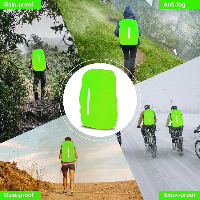 LAMA Waterproof Backpack Rain Cover, Reflective Rucksack Rain Cover for Anti-Dust/Anti-Theft/Bicycling/Hiking/Camping/Traveling/Outdoor Activities,XXL Size (for 75L-85L Backpack),1 Pcs Green