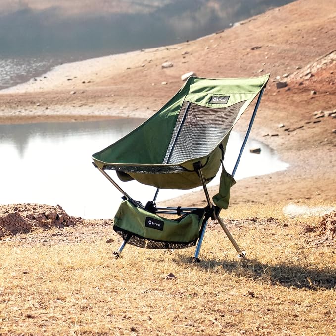 Camping Chair, Lightweight Backpacking Hiking Chair, Compact Portable 220 lbs Capacity, Comfortable Widened Seat Folding Chair (Army Green)