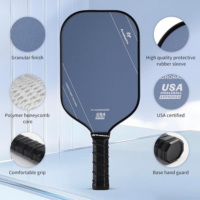 FH-500 T700 Pickleball Racket, 14MM Thick Two-Handed Offensive Pickleball Racket, Speed and Control
