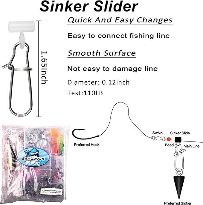 Saltwater Fishing Tackle Kit with Tackle Box Includes Surf Fishing Leader Rigs, Swimbait Lures, Hook Swivels, Fish Finder Rig, Sinker Weights, Fishing Gear and Equipment, Gift for Men
