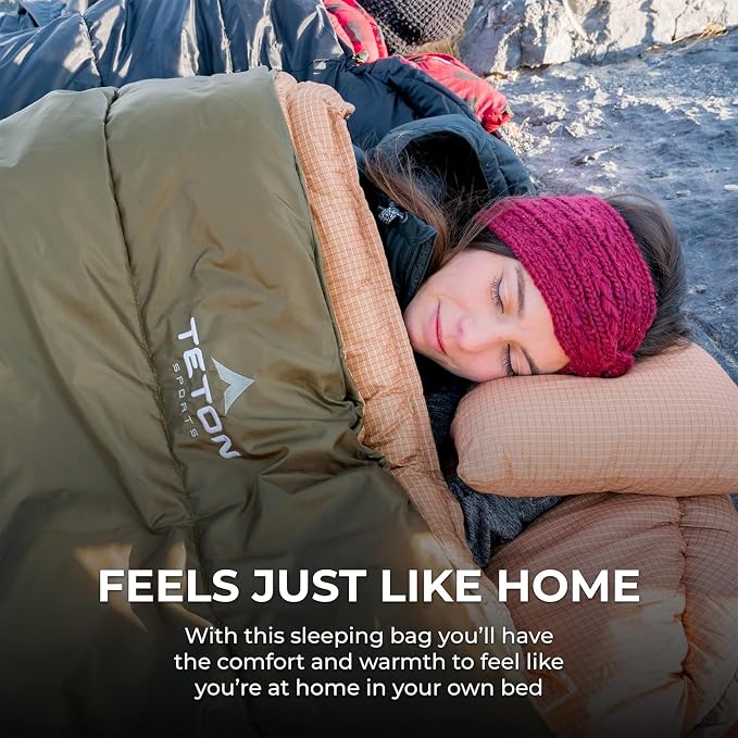 Teton Celsius XXL Sleeping Bag, Cold Weather Sleeping Bags for Adults and Kids, Camping Made Easy and Warm. Compression Sack Included